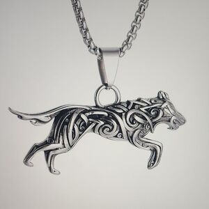 🐺 Vintage Style Silver Alloy  Wolf 🐺 viking Celtic  Pendant Necklace
